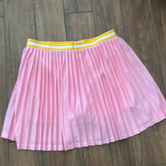 JCrew pink mesh golf skirt/shorts w/ gold&white striped waist XL great condition - Picture 8 of 8